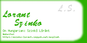 lorant szinko business card